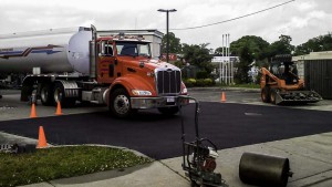 Hot Asphalt Parking Lot Repair in Ronkonkoma New York, completed pothole repair.