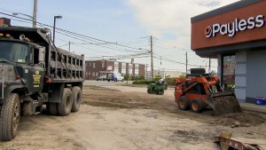 Grading base of parking lot in Melville New York